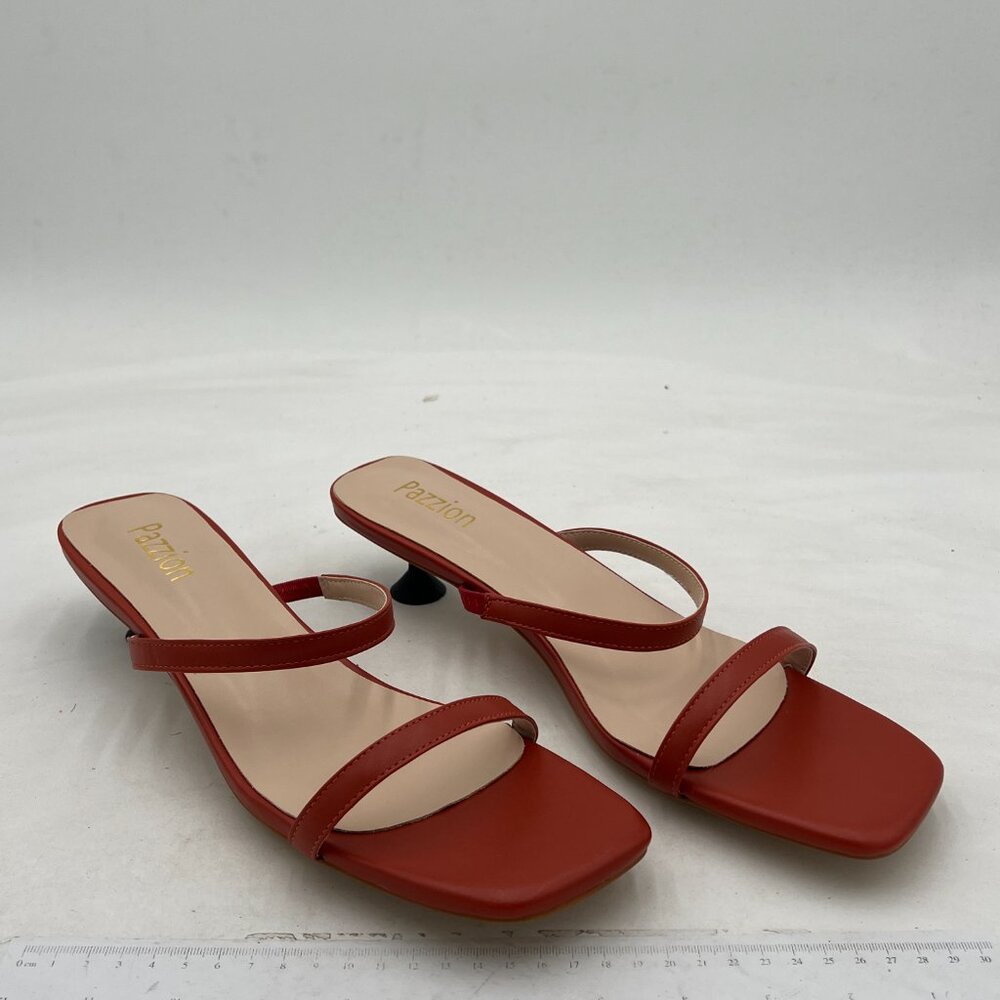 Pazzion Women Chic Square Open Toe Low Heel Slide Mules Dual Straps Slip On Kitt - Picture 3 of 7